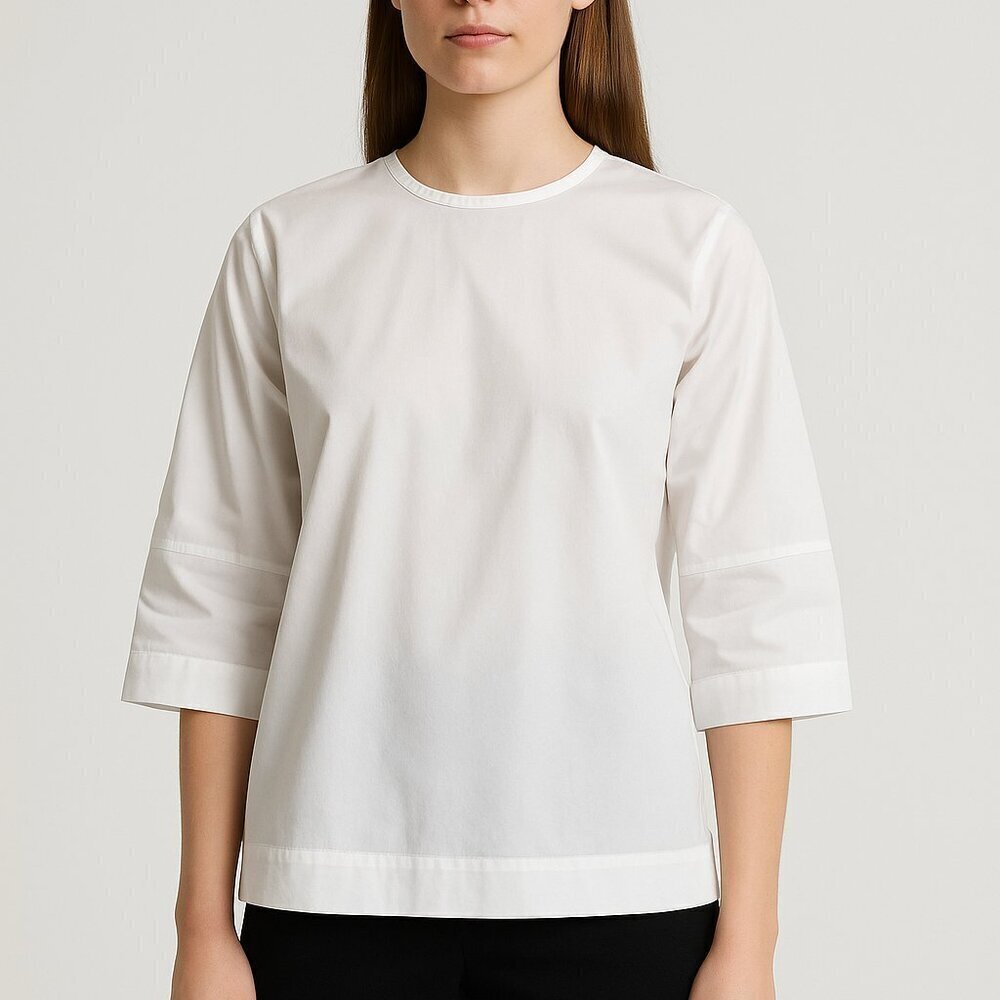 Harshman White Lene Blouse XS NWT 100% Cotton Minimalist Top